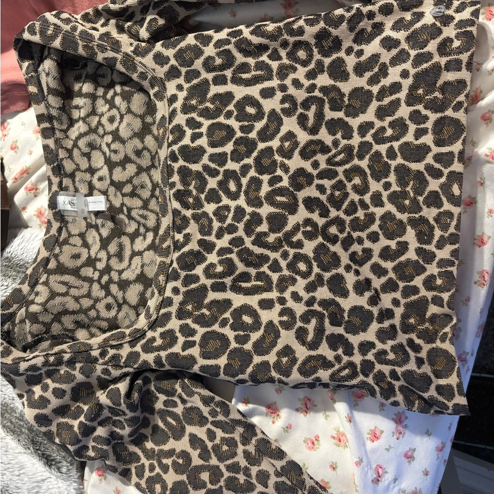 Altar'd State Leopard Print Crop Top - Brown and Tan
